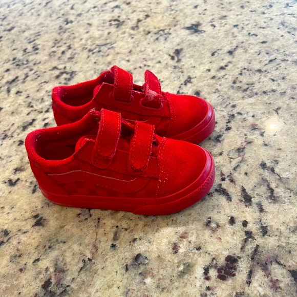 red checkered velcro vans